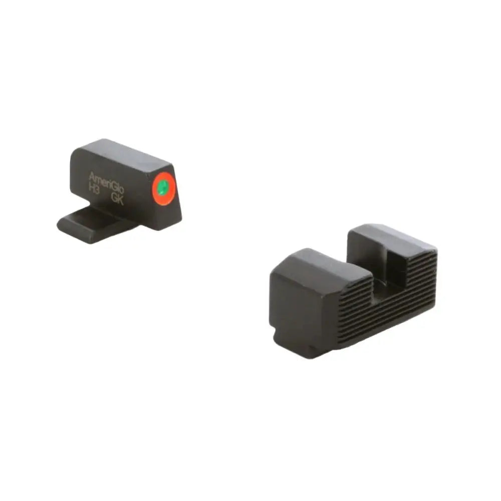 Ameriglo Night Sights Green Tritium Orange Outline Front Black Serrated Rear Sight Hellcat Osp Buy at Faith and Freedom