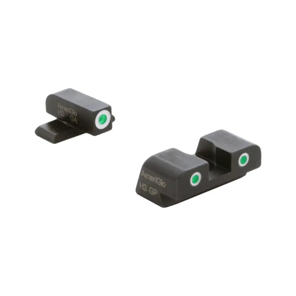 Ameriglo Night Sights Green Tritium with White Front Rear 3 Dot Sight Hellcat Standard Buy at Faith and Freedom Outdoors