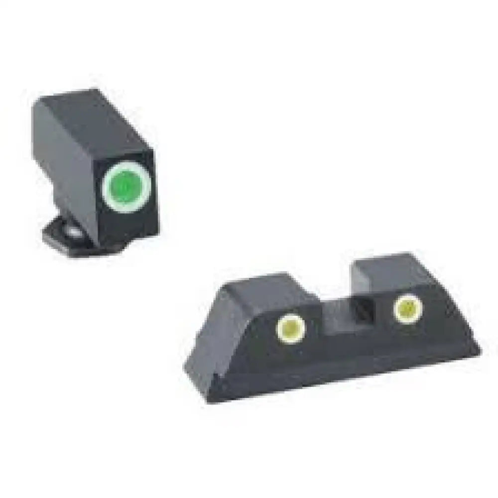 Ameriglo Night Sights Green Yellowtritium 3 Dot Sight Set White Outlines for Glock 42-43 Buy at Faith and Freedom