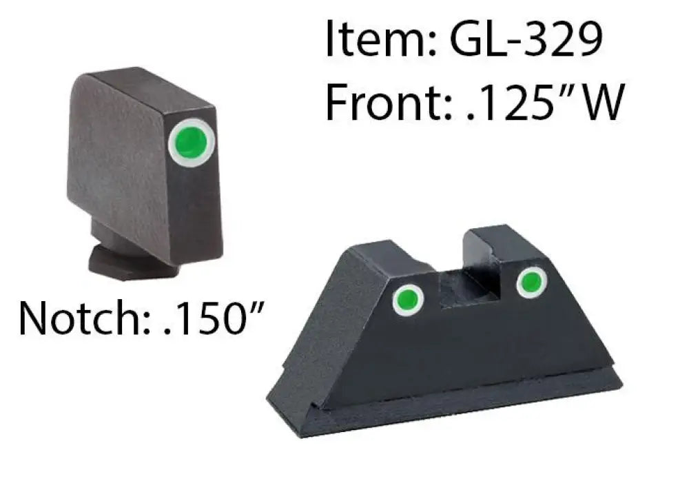 Ameriglo Suppressor Height Sights Amerigo Custom Combination Tall Set - All Glock Models Except 42 43 / Front Tritium