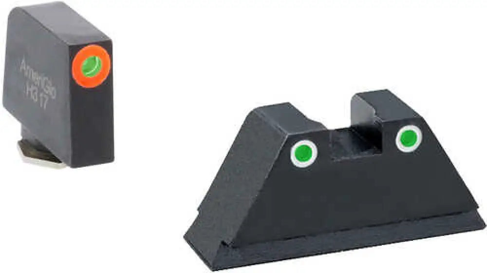 Ameriglo Tall Suppressor Height Sight Xl Tritium Green W/orange Outline Front W/white Rear Black Fra - Gl331