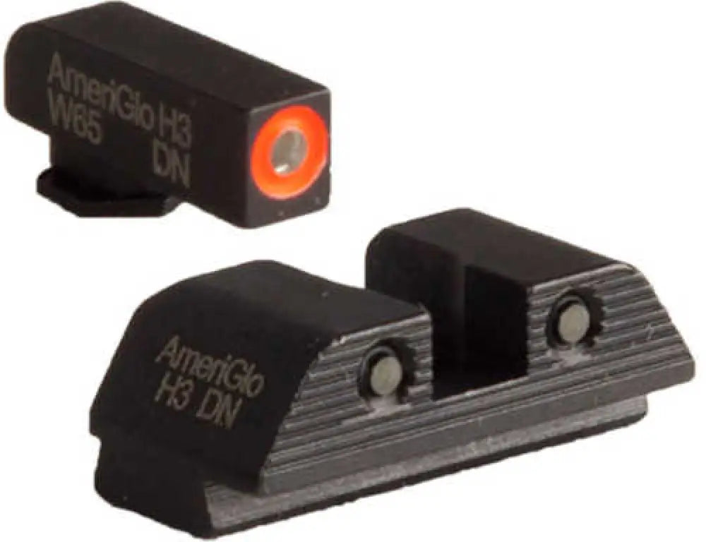 Ameriglo Trooper Sight Fits Glk 20 21 29 30 31 32 36 Green Tritium with Orange Outline Front Black Serrate - Gl-817