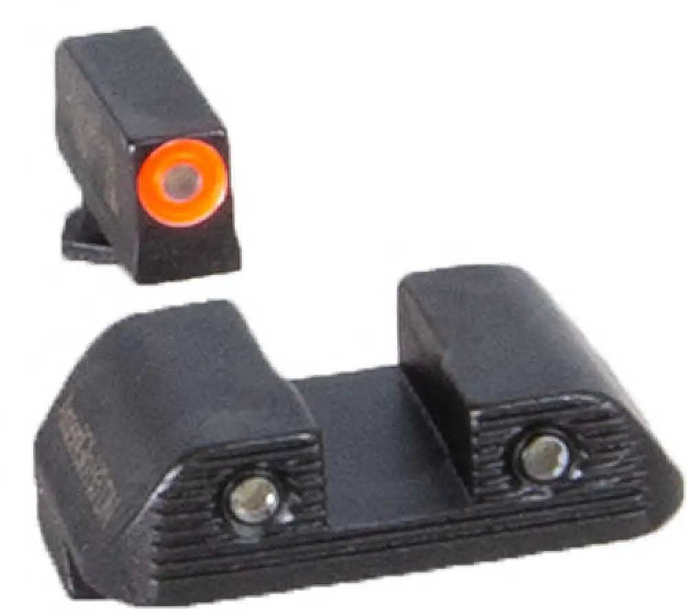Ameriglo Trooper Sight Fits Glock 42 and 43 Green Tritium with Orange Outline Front Black Serrated Rear - Gl-823