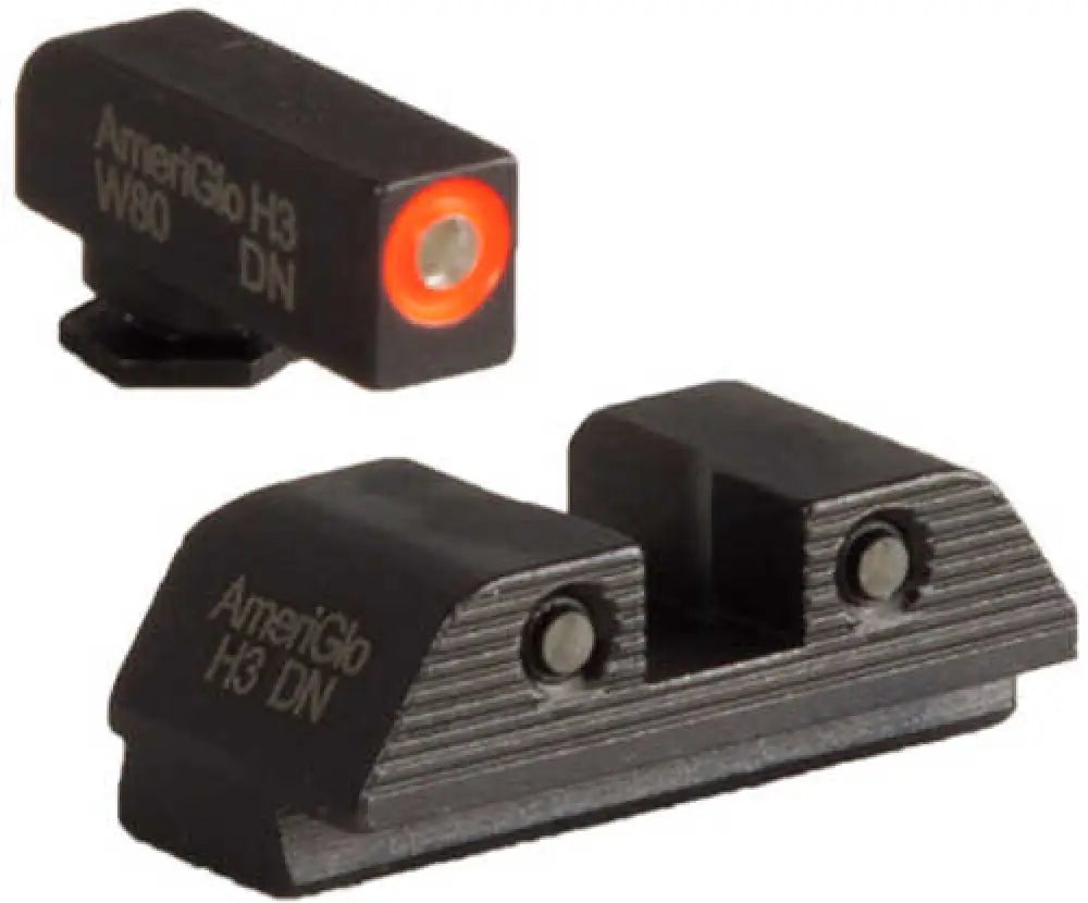 Ameriglo Trooper Sight Fits Glock Mos 17 19 22 23 24 26 27 33 34 35 37 38 39 Gen 1-4 Green Tritium with Orange Outline
