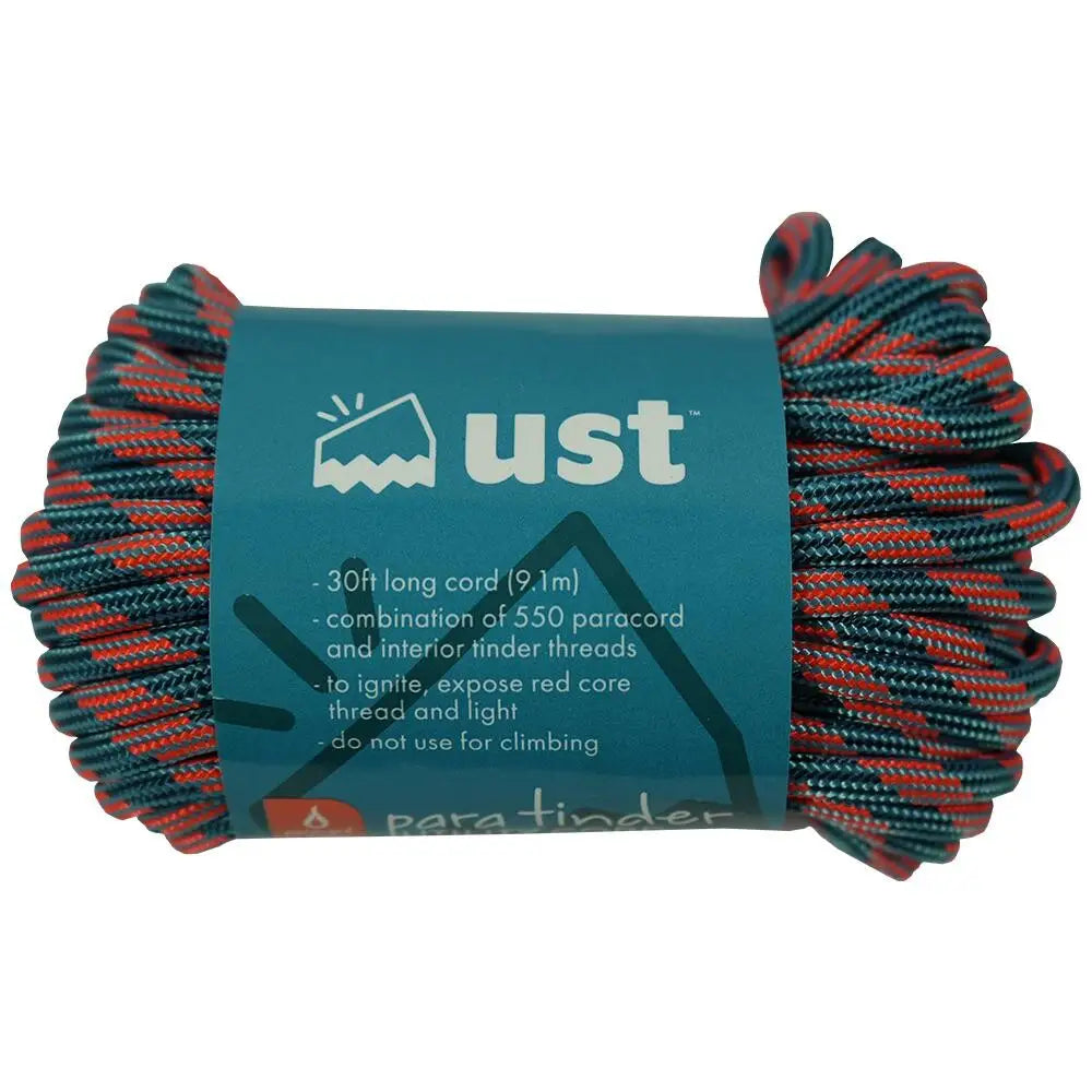 Aob Emergency & Survival Ultimate Paratinder 550 Paracord with Tinder Cord Orange/blue - 30 Ft Buy at Faith and Freedom