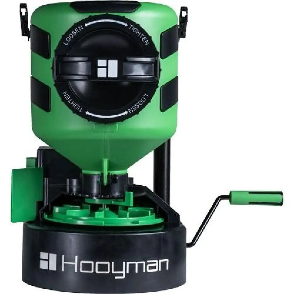 Aob Feeders Hooyman Manual Spreader with Shoulder Harness Rig Buy at Faith and Freedom Outdoors
