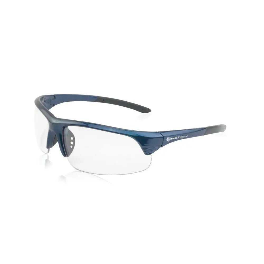 Aob Hunting Eyewear|safety Glasses|shooting Glasses Smith & Wesson Corporal Shooting Half Frame Blue with Clear Lens
