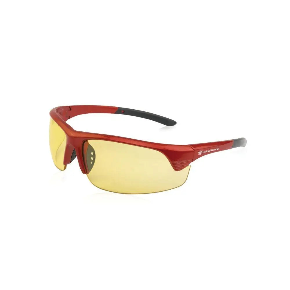 Aob Hunting Eyewear|safety Glasses|shooting Glasses Smith & Wesson Corporal Shooting Half Frame Red with Amber Lens Buy