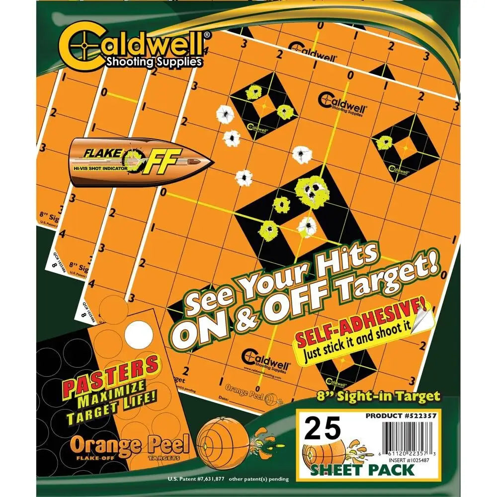 Aob Paper Targets Caldwell 8’’ Sight-in Orange and Black Target 25 Sheets Buy at Faith and Freedom Outdoors