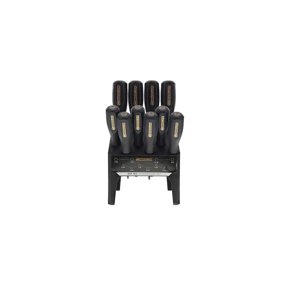 Aob Screwdrivers & Torque Wrenches Wheeler 10 Piece Sae Hex Benchtop Screwdriver Set Black Buy at Faith and Freedom