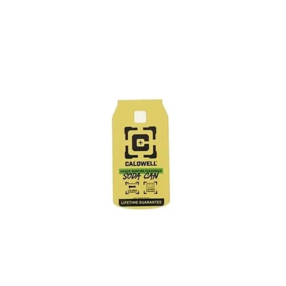 Aob Steel Targets Caldwell Ar500 1/4’’ Rimfire/handgun Soda can Target Yellow Buy at Faith and Freedom Outdoors
