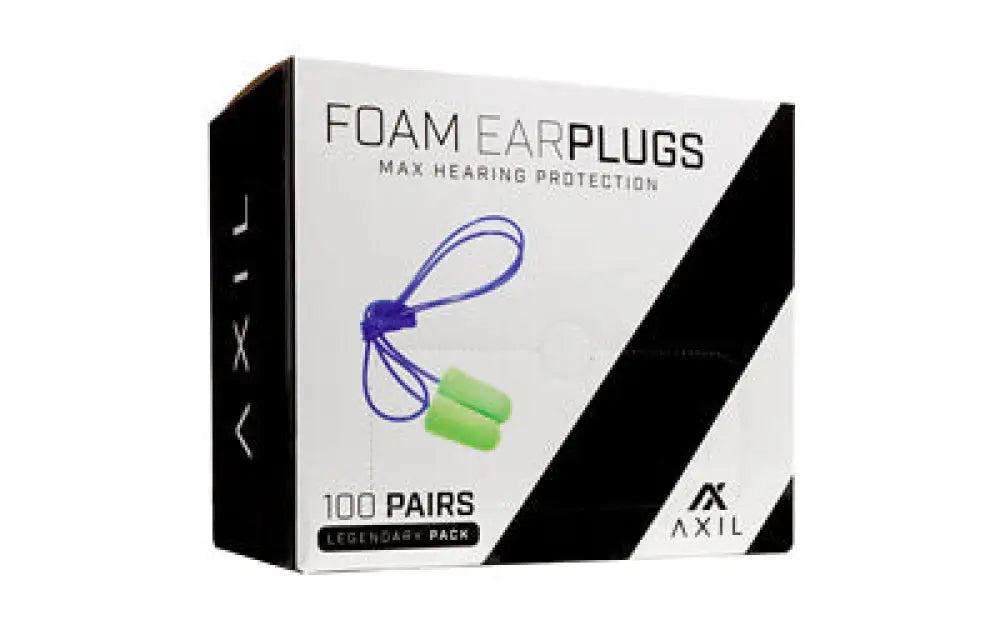 Axil Foam Ear Plugs 100 Pair with Lnyrd Buy at Faith and Freedom Outdoors - Ear Protection - Plug