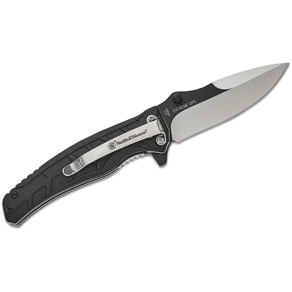 Battenfeld Knives Smith & Wesson Extreme Ops Folding Knife 3’’ Drop Point Blade Two Tone Black Silver Buy at Faith