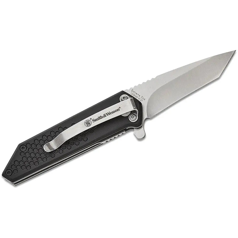 Battenfeld Knives Smith & Wesson Extreme Ops Spring Assist Folding Knife 2-1/2’’ Tanto Blade Black Buy at Faith