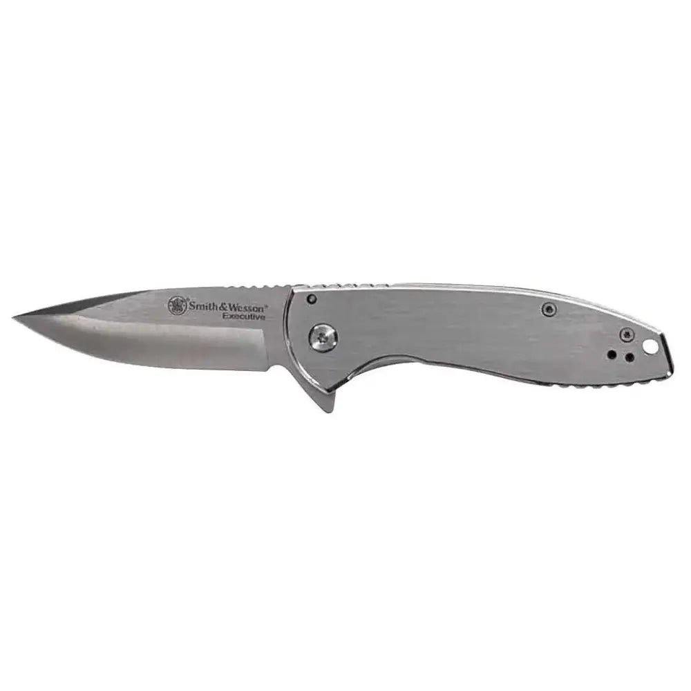 Battenfeld Knives Smith & Wesson Kt Executive Platinum Folding Knife 3’’ Drop Point Blade Silver Buy at Faith