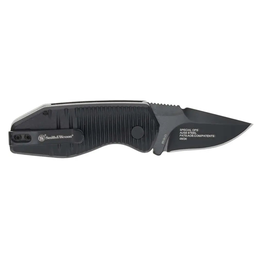 Battenfeld Knives Smith & Wesson Special Ops Auto Mini Folding Knife 1-9/10’’ Drop Point Blade Black Buy at Faith