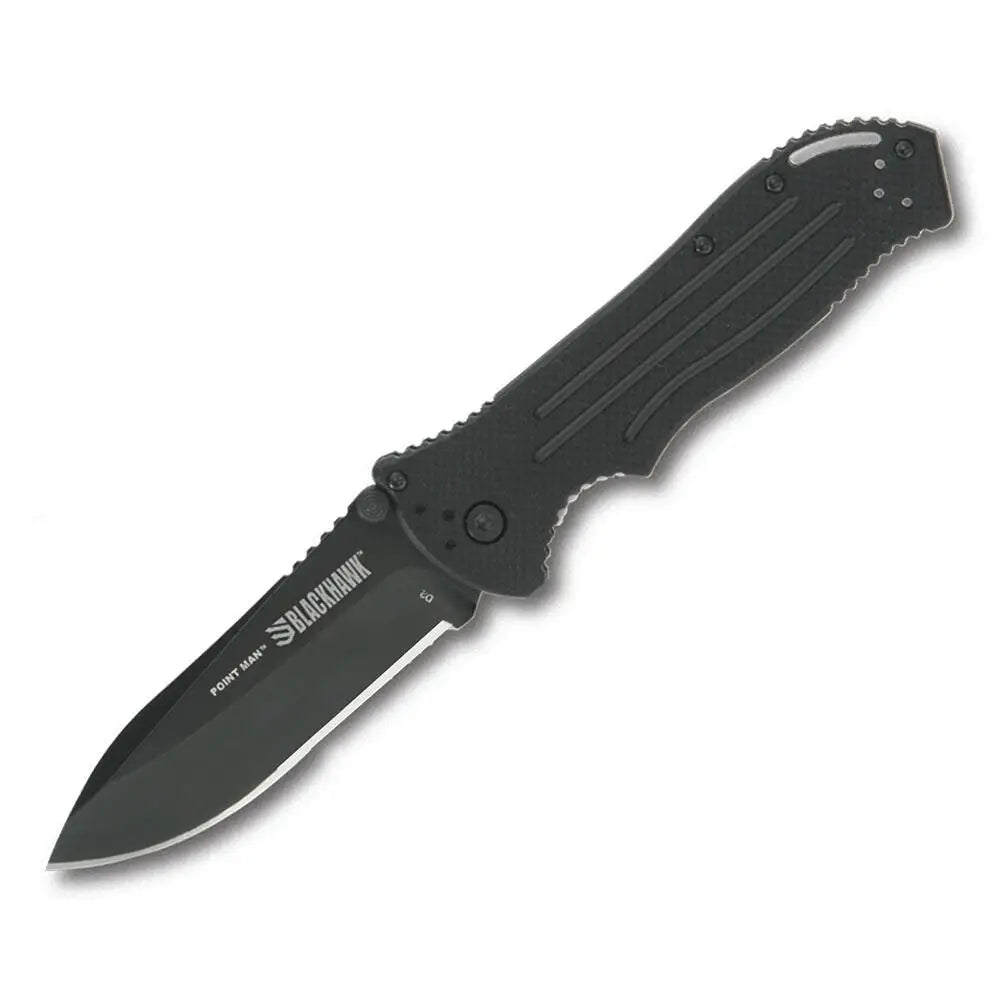 Bear & Son Cutlery Knives Blackhawk Point Man Sideliner Folding Knife 3-3/8’’ Drop Blade Black Buy at Faith and Freedom