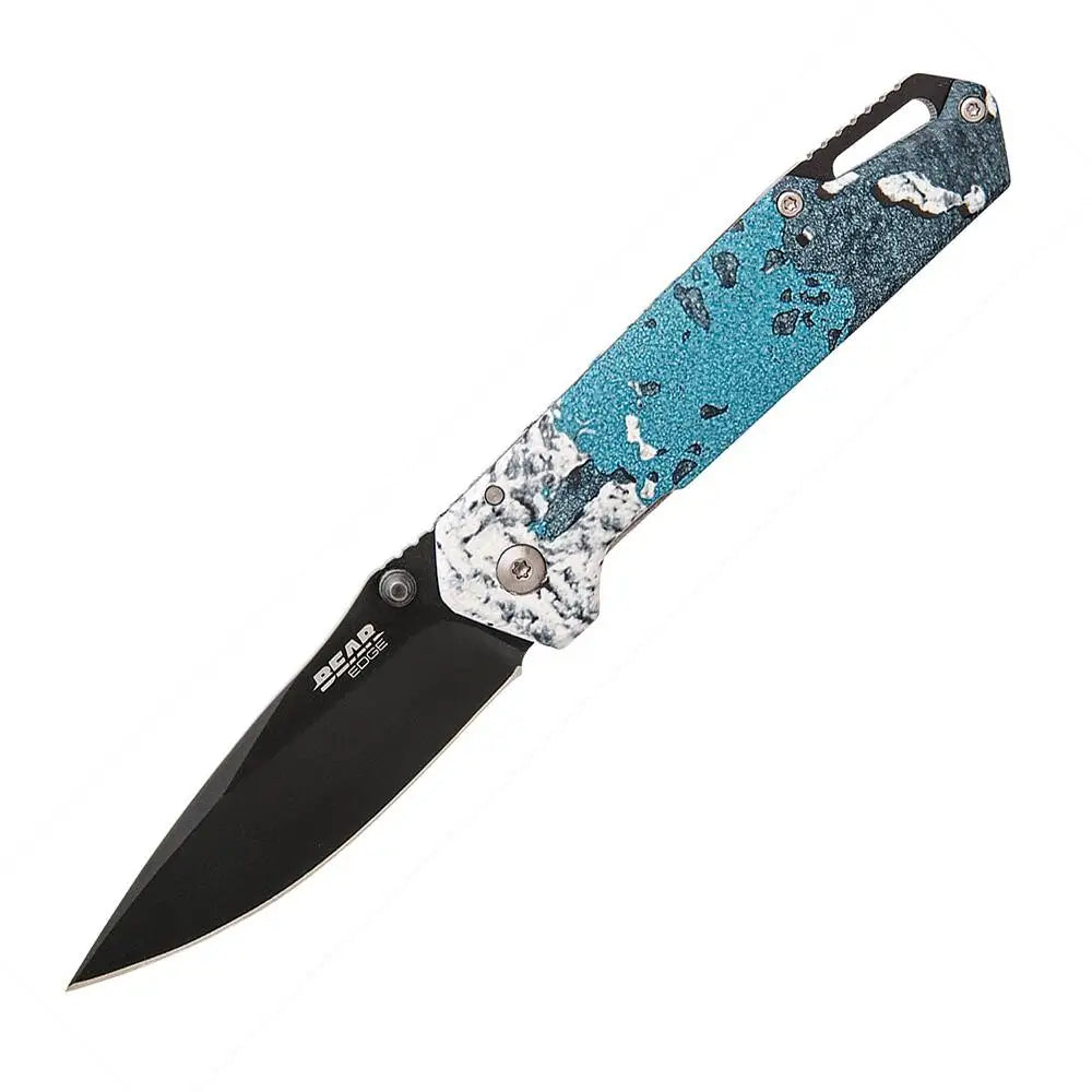 Bear & Son Cutlery Knives Brisk 3.0 Medium Folding Knife 2-7/8’’ Drop Point Blade Truetimber Rift Blue Buy at Faith