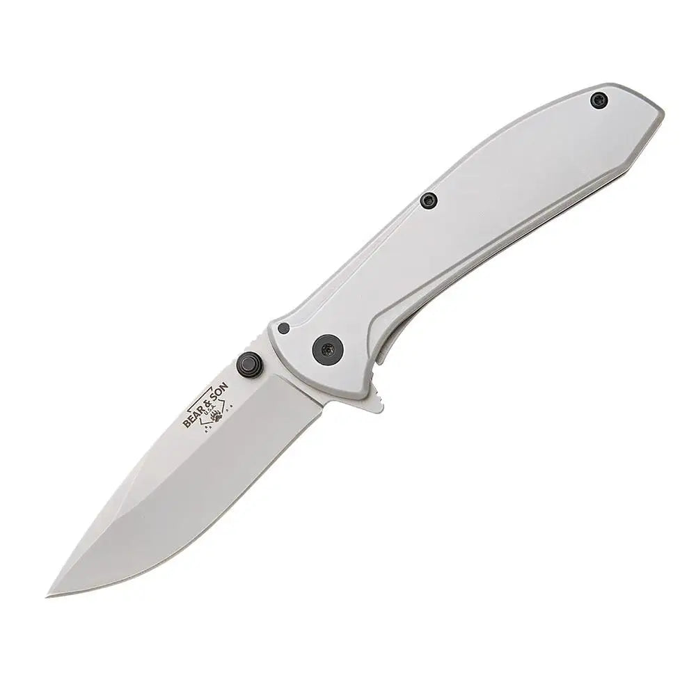 Bear & Son Cutlery Knives Framelock Assisted Opener Folding Knife 2-7/8’’ Drop Point Blade Stainless Steel Buy at Faith