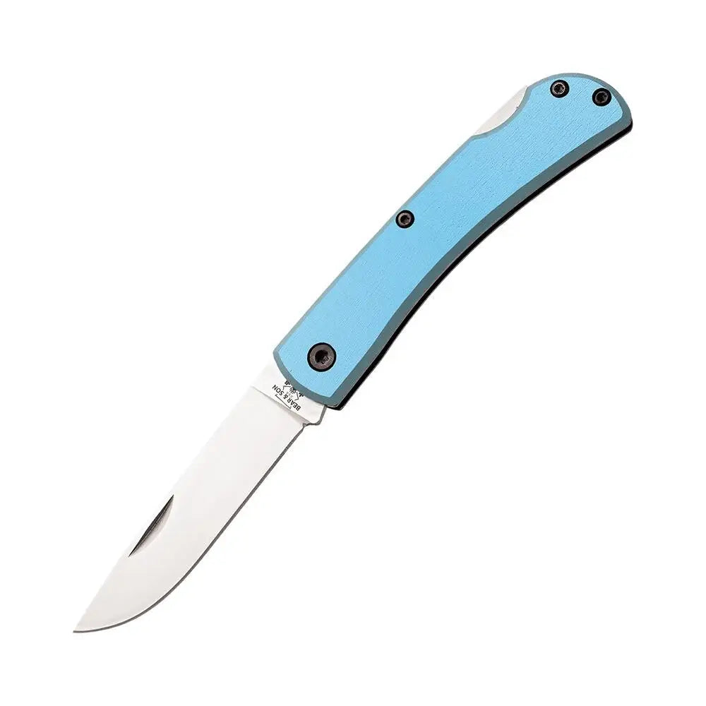 Bear & Son Cutlery Knives Locking Farmhand Folding Knife 2-3/4’’ Drop Point Blade Blue with Clip Buy at Faith