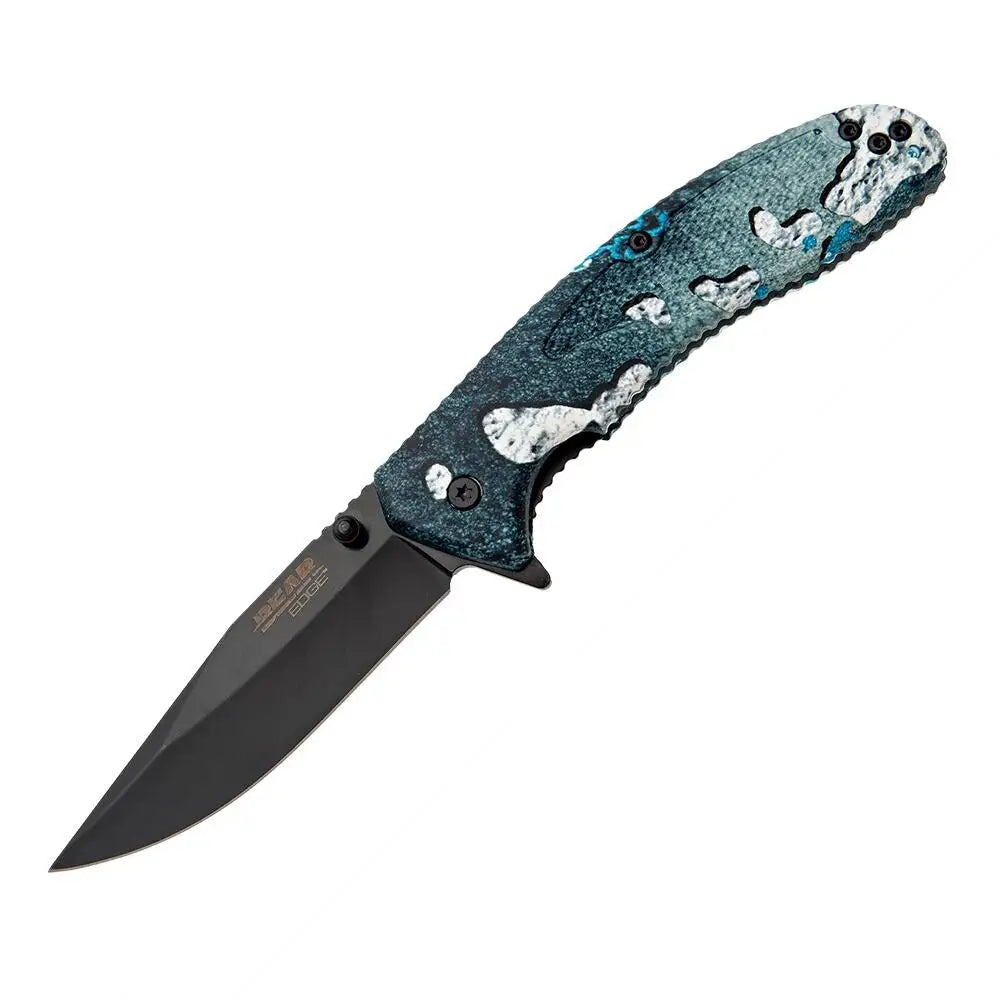 Bear & Son Cutlery Knives Sideliner Folding Knife 3-1/2’’ Clip Point Blade Truetimber Rift Blue Buy at Faith