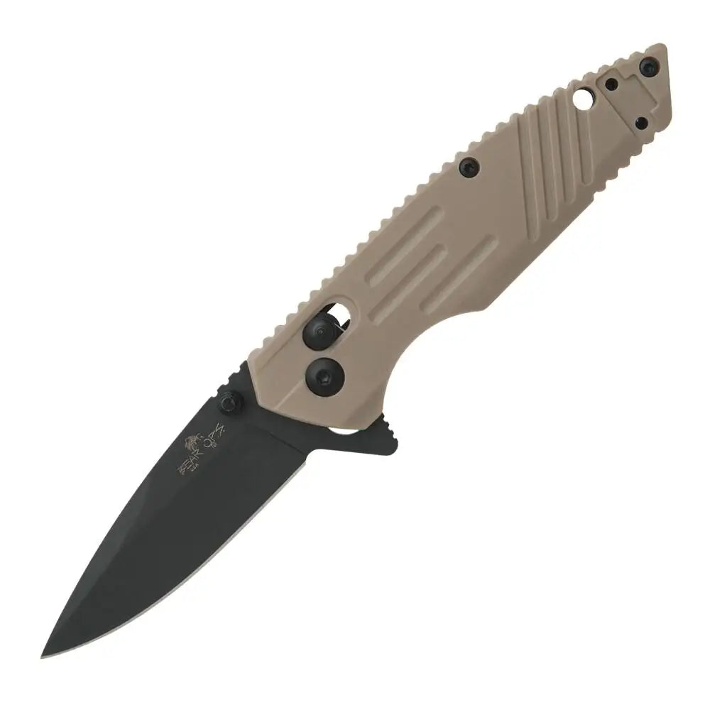 Bear & Son Cutlery Knives Zytel Slide Lock Folding Knife 2-3/4’’ Drop Point Desert Sand Buy at Faith and Freedom