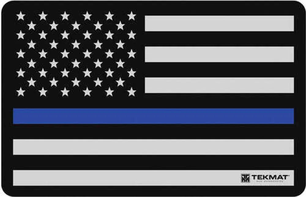 Beck Tek Llc (tekmat) R17police Police Support Cleaning Mat Blue Line Flag 17’’ x 11’’ Black/gray/blue - R17police