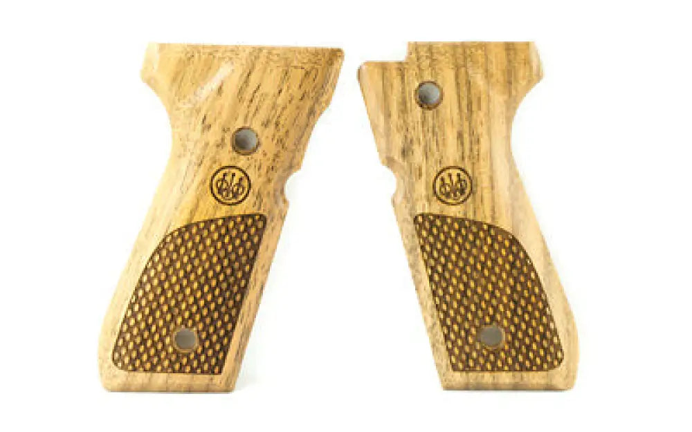 Beretta Grips 92 96 Wood Oval Chkrng Buy at Faith and Freedom Outdoors - Grips