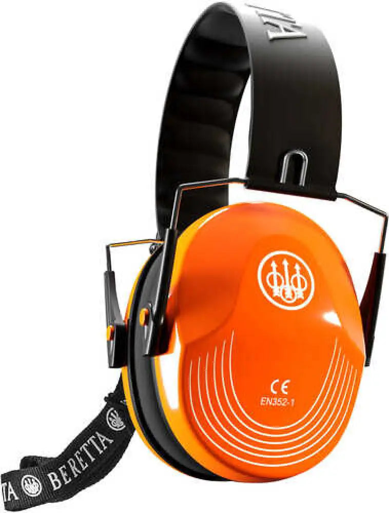 Beretta Usa Cf1000000204ff Safety Pro Muff 25 Db Florescent Orange Ear Cups with Black Headband & White Accents