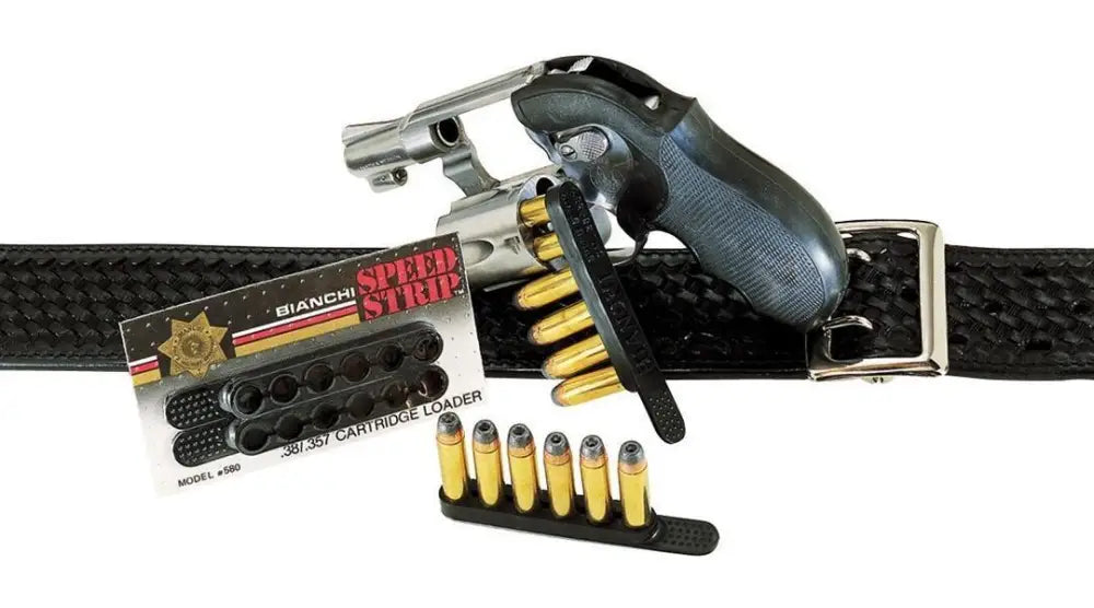 Bianchi Magazine Speedloaders Model 585 Speed Strips 38 Special and 357 Magnum Black Buy at Faith and Freedom Outdoors
