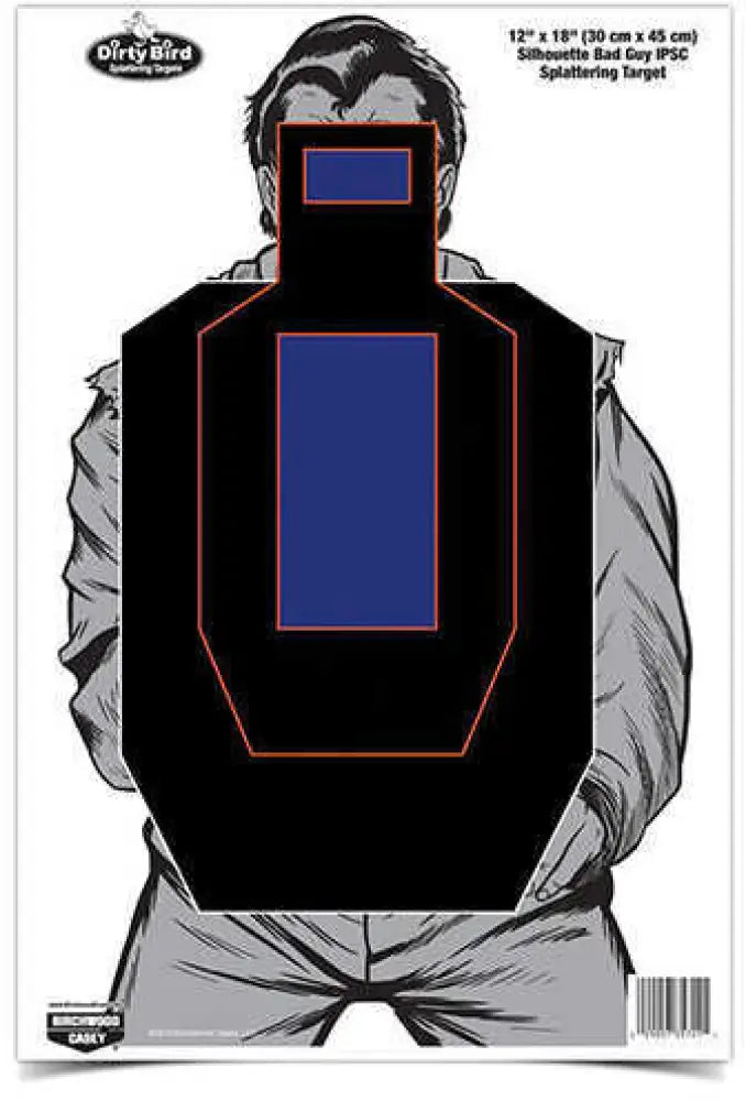Bir 35728 Dirtybird 12x18 Badguy Ipsc Sil 8pk