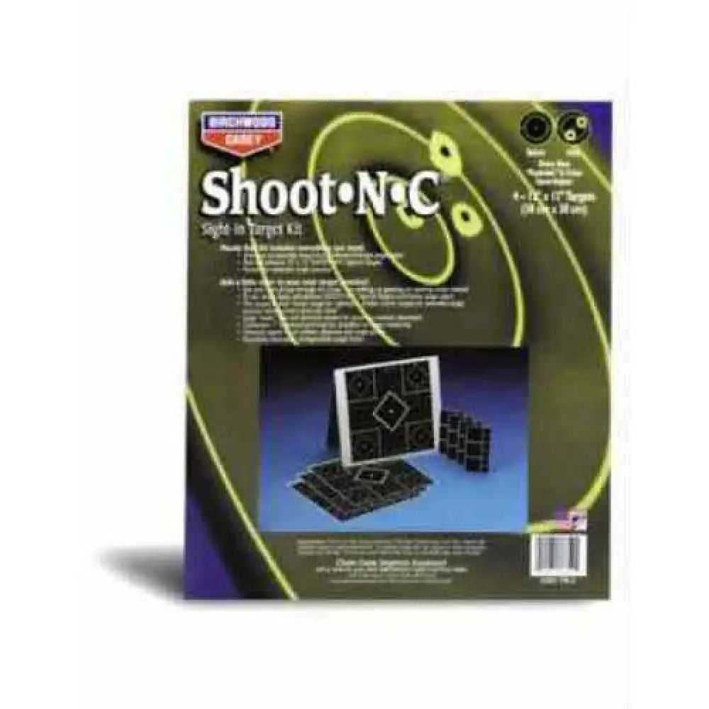 Birchwood Casey 34202 Shoot-n-c Stand Adhesive Paper 12’’ x 5-diamond Black/chartreuse 4 Pack