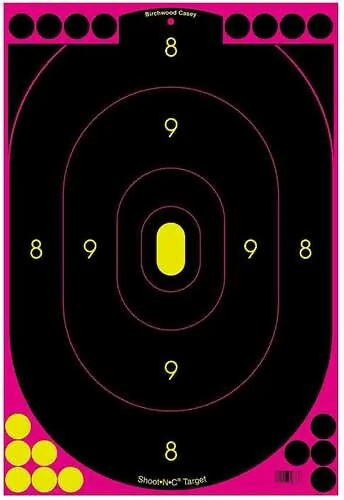 Birchwood Casey 34633 Shoot-n-c Hanging Adhesive Paper 12’’ x 18’’ Silhouette Black/pink 100 Pack