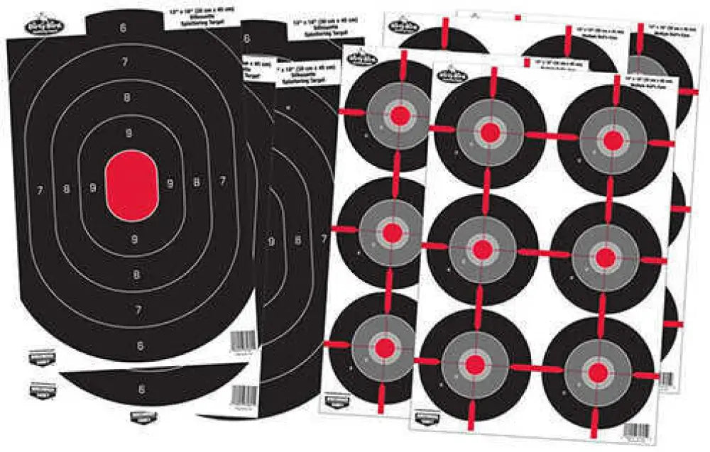Birchwood Casey Bc-35725 Dirty Bird Combo Pack Silhouette/bullseye Paper Target 12’’ x 18’’ 8 Per Pkg - Bc-35725