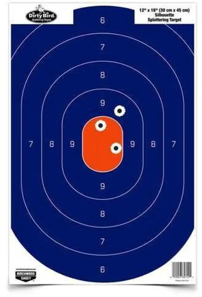 Birchwood Casey Dirty Bird 12’’ x 18’’ Blue/orange Silhouette Per 50 Md: 35720