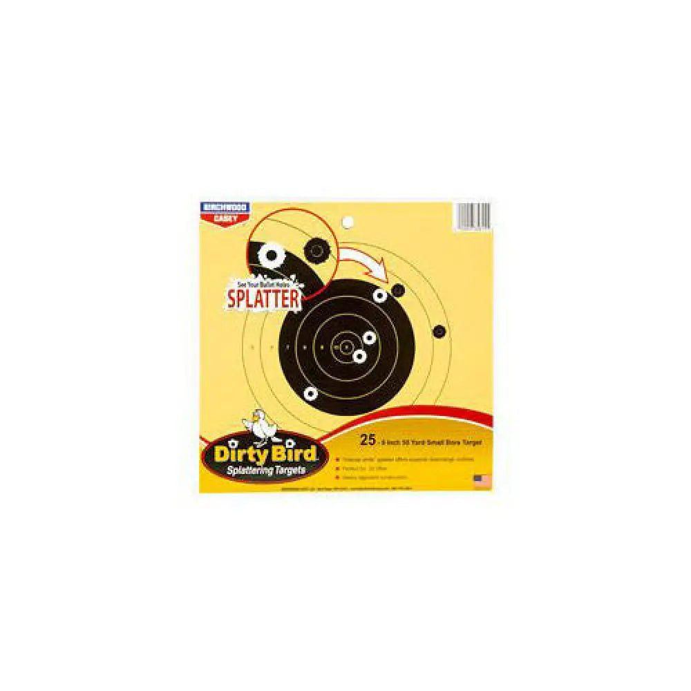 Birchwood Casey Dirty Bird 8’’ 50 Yard Small Bore Target 25 Targets 35815