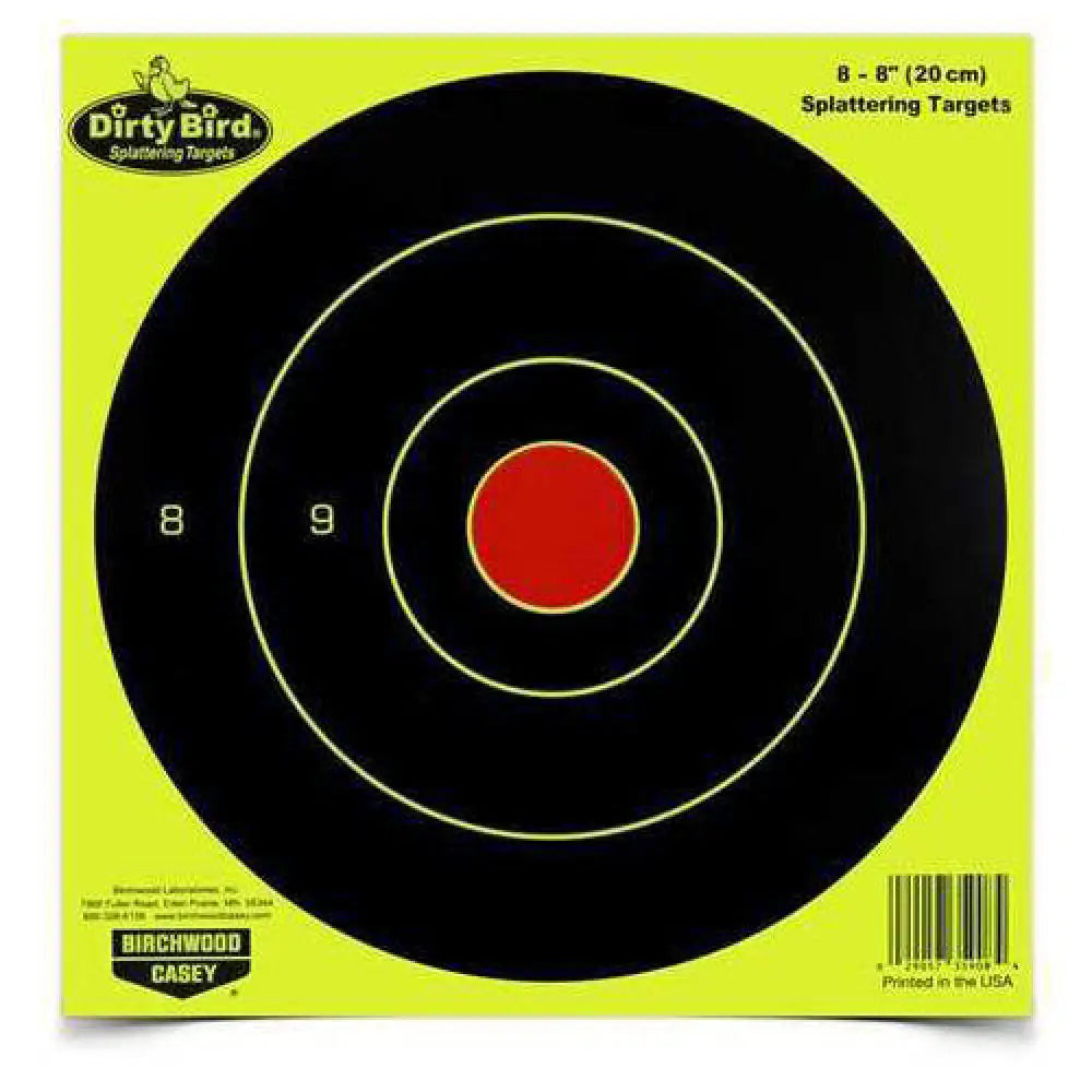 Birchwood Casey Dirty Bird Chartreuse Bull’s-eye 8’’ (per 50) Md: 35950