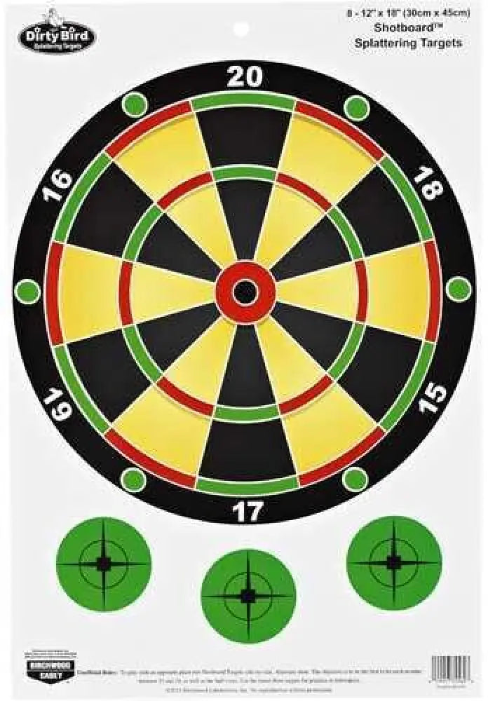 Birchwood Casey Dirty Bird Game Target 12’’x18’’ Shotboard 8/pack 35562