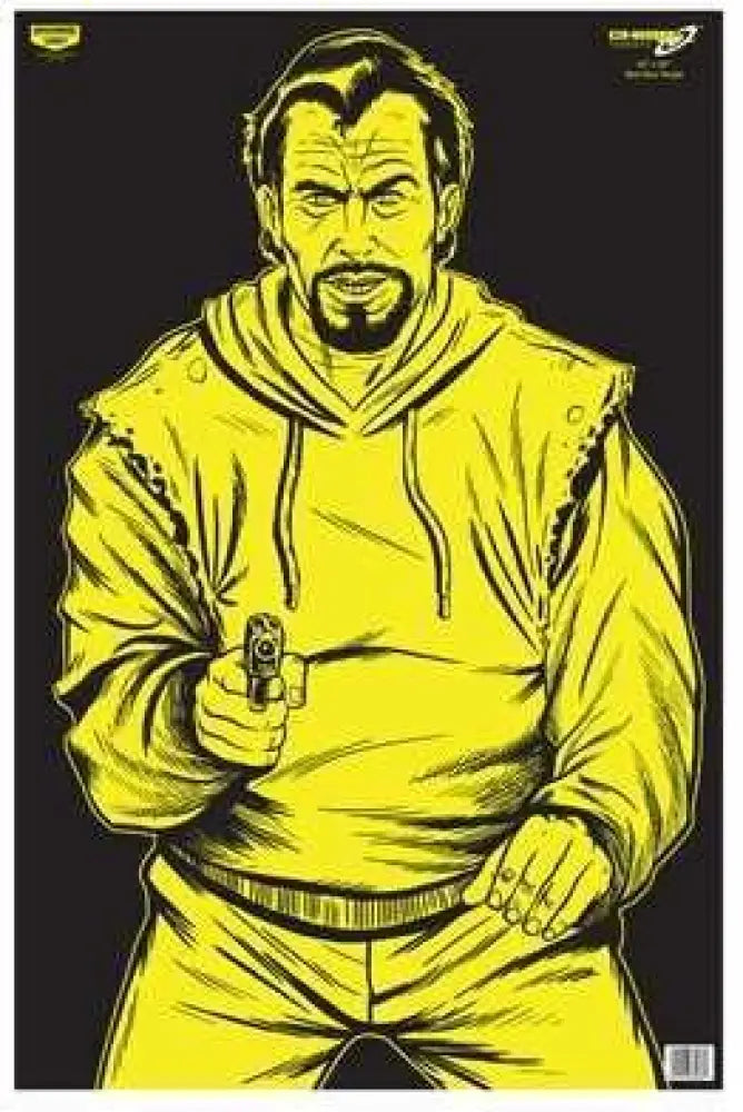 Birchwood Casey Eze-scorer Bad Guy 23’’ x 35’’ Black/yellow (per 5) 37035