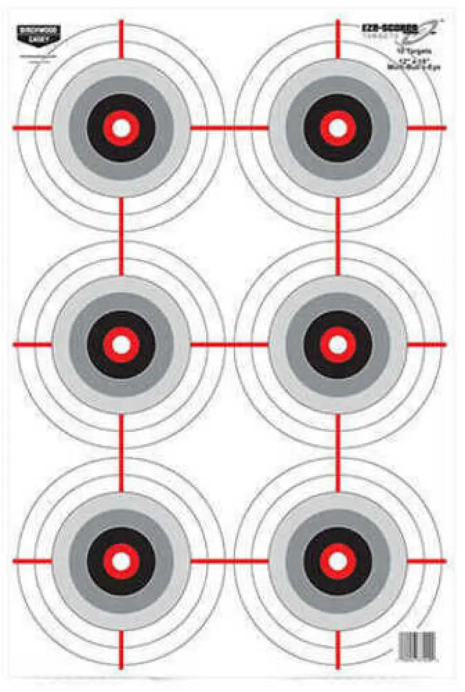 Birchwood Casey Eze-scorer Multiple Bull’s-eye Paper 12’’ x 18’’ Bullseye Black/gray/red/white 10 Pack - 37209