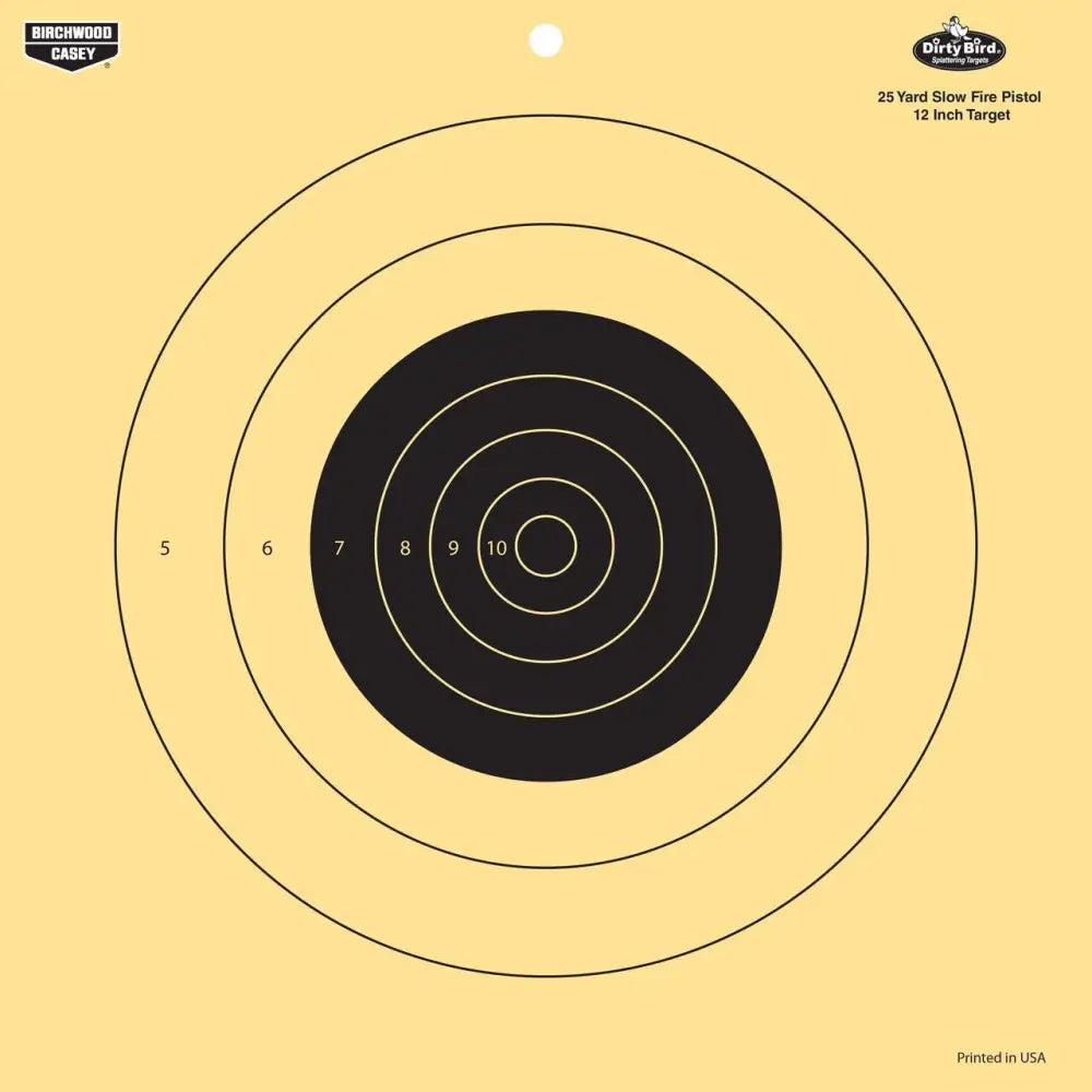 Birchwood Casey Paper Targets Dirty Bird 12’’ 25 Yard Pistol Reactive Target 12/ct Buy at Faith and Freedom Outdoors
