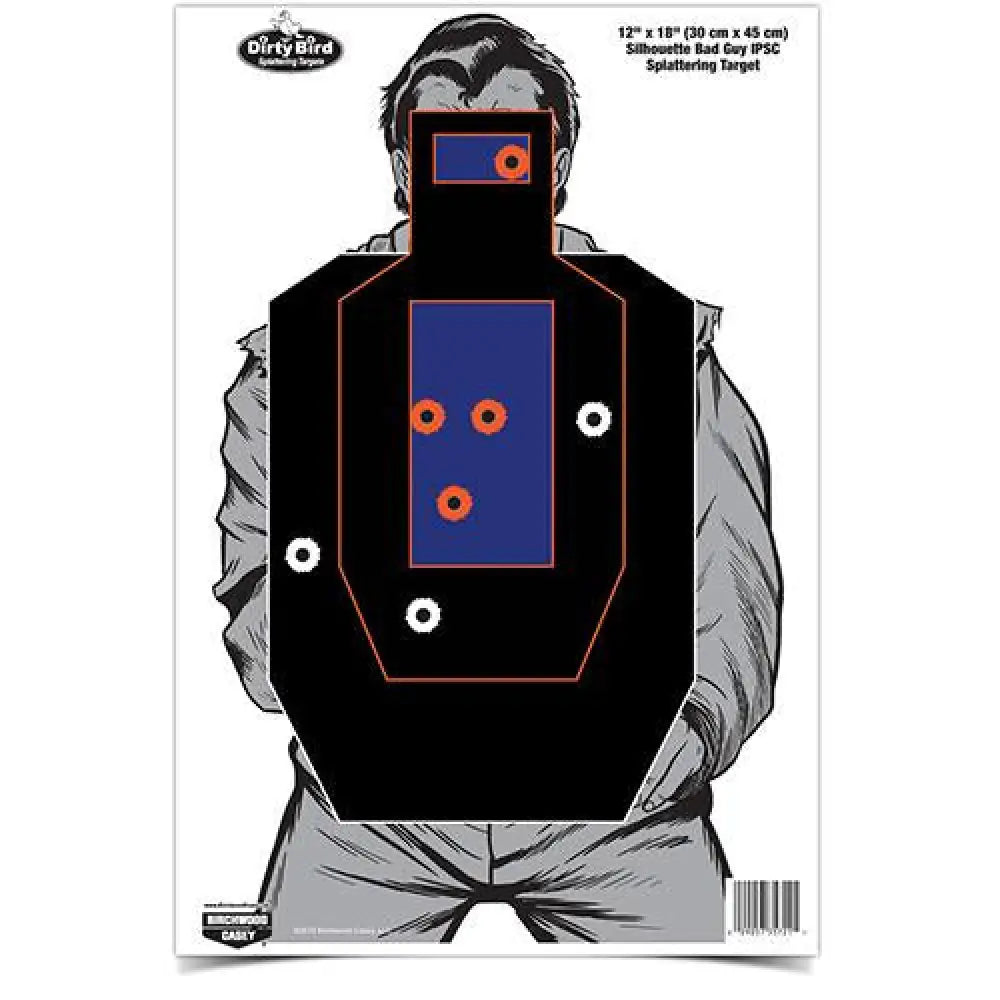 Birchwood Casey Paper Targets Dirty Bird 12’’ x 18’’ Bad Guy Ipsc Sileft Handouette Target - 8 Ct. Buy at Faith