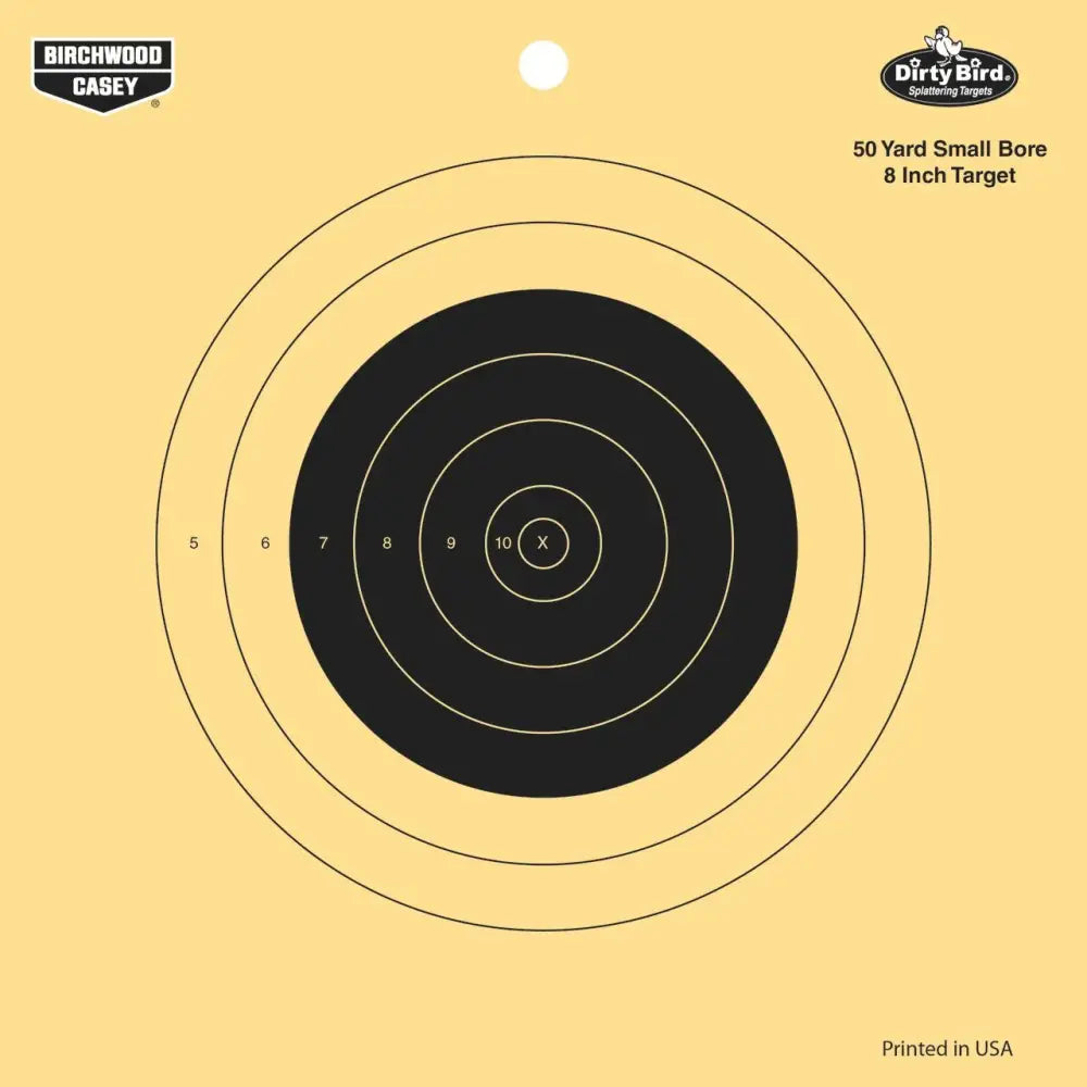 Birchwood Casey Paper Targets Dirty Bird 8’’ 50 Yard Small Bore Reactive Target 25/ct Buy at Faith and Freedom Outdoors