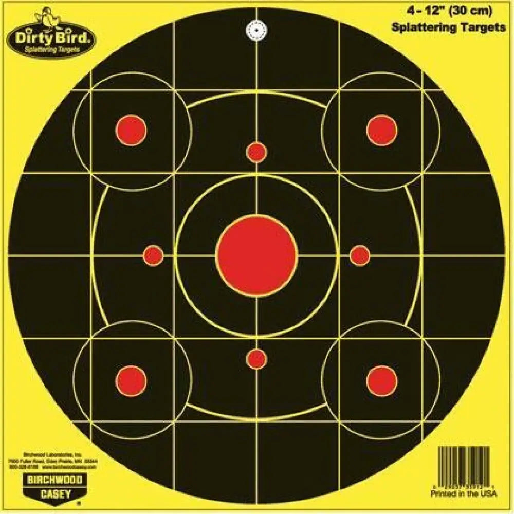 Birchwood Casey Paper Targets Dirty Bird Bulls-eye Sight-in - 12’’ Round 4/pack Buy at Faith and Freedom Outdoors