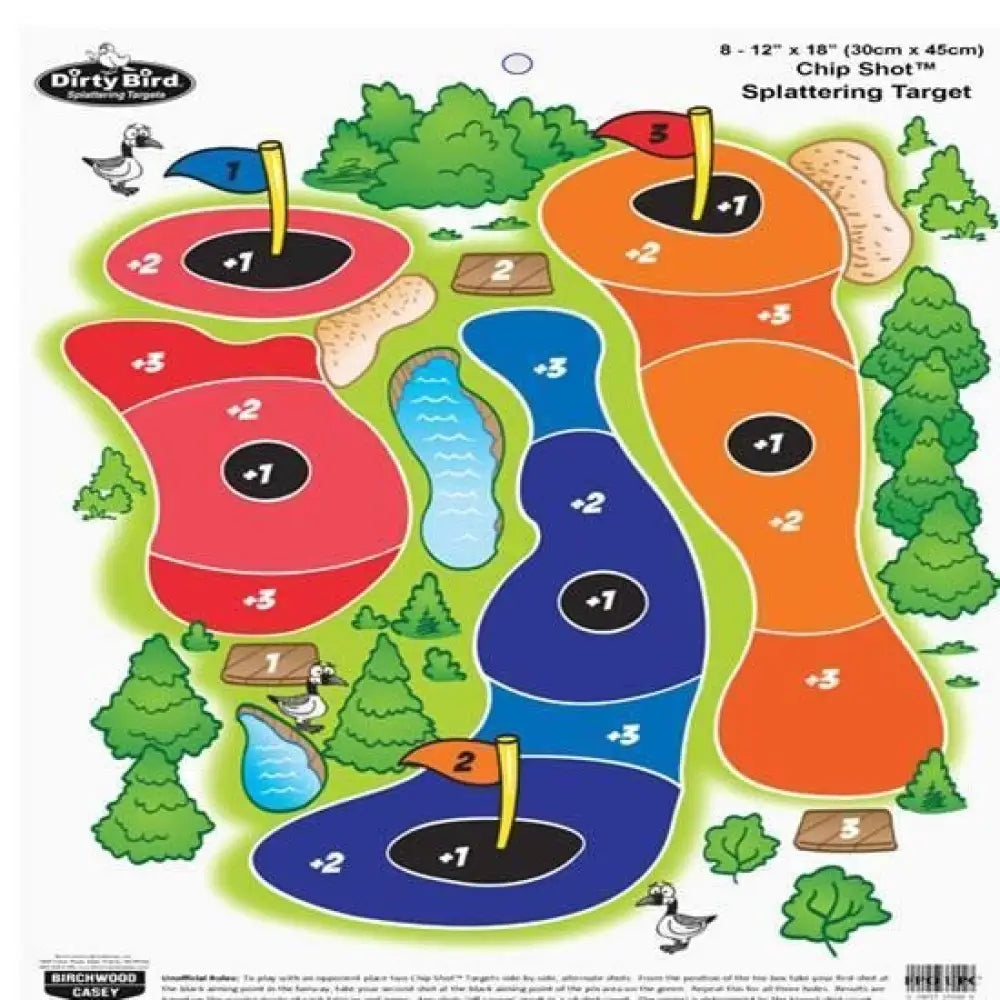 Birchwood Casey Paper Targets Dirty Bird Chip Shot Game Target - 12’’ x 18’’ 8/pack Buy at Faith and Freedom Outdoors