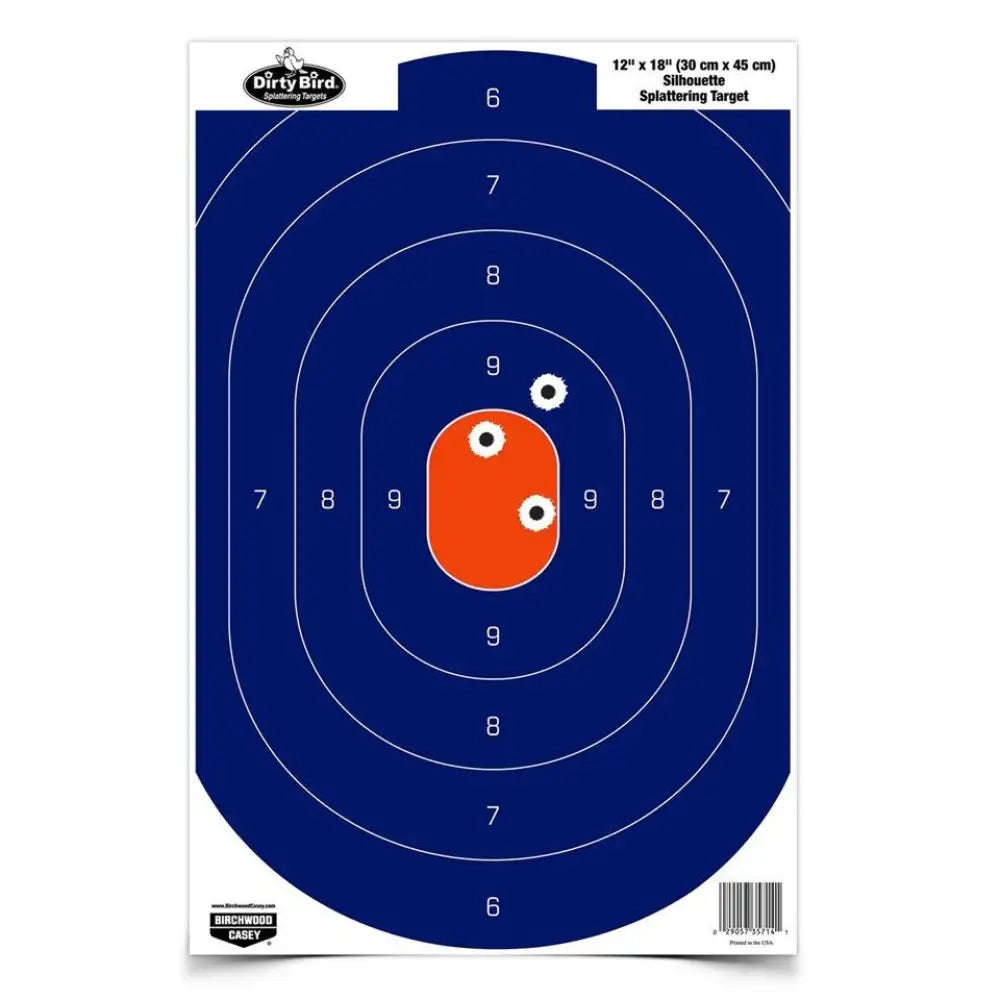 Birchwood Casey Paper Targets Dirty Bird Sileft Handouette Target 12’’x18’’ Blue/orange 50/ct Buy at Faith and Freedom