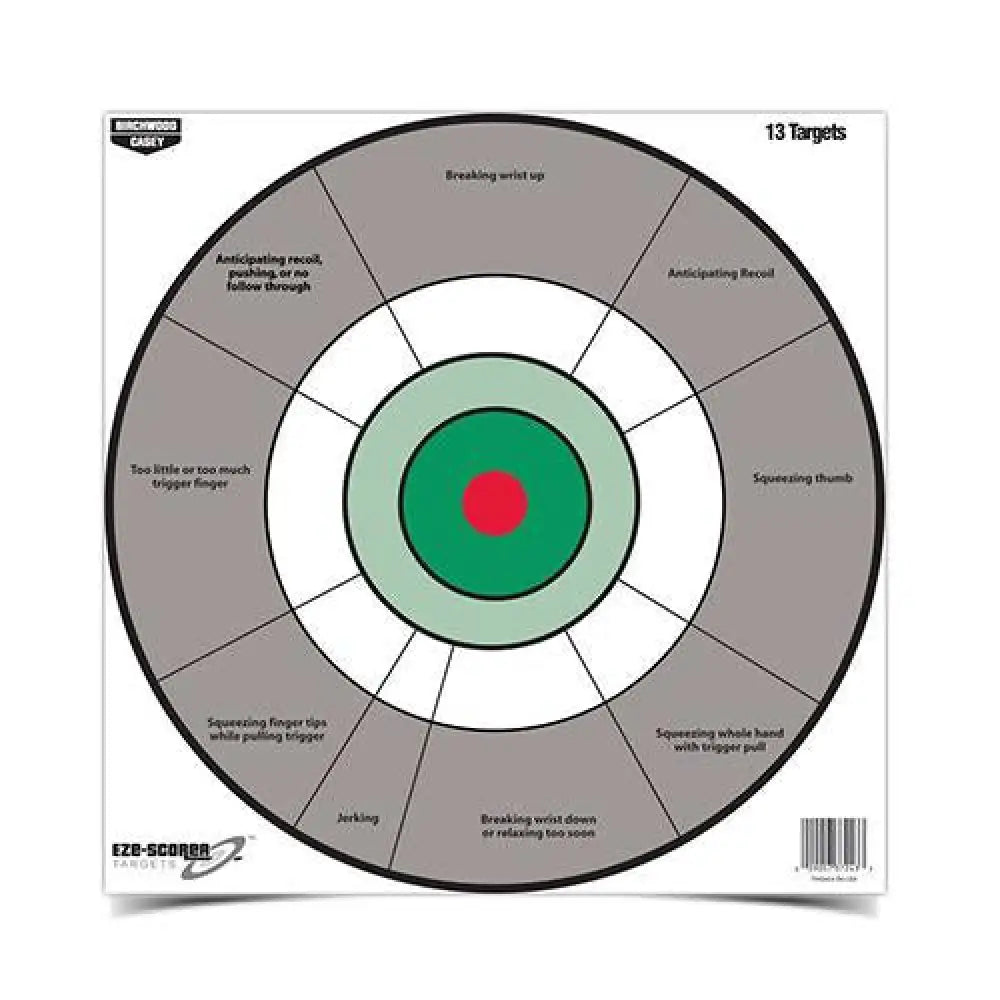 Birchwood Casey Paper Targets Eze-scorer 12’’ Handgun Trainer - 13ct Buy at Faith and Freedom Outdoors