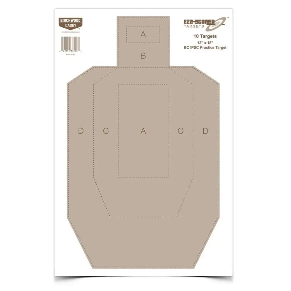 Birchwood Casey Paper Targets Eze-scorer Bc-ipsc Practice Target - 12’’x18’’10 Pack Buy at Faith and Freedom Outdoors