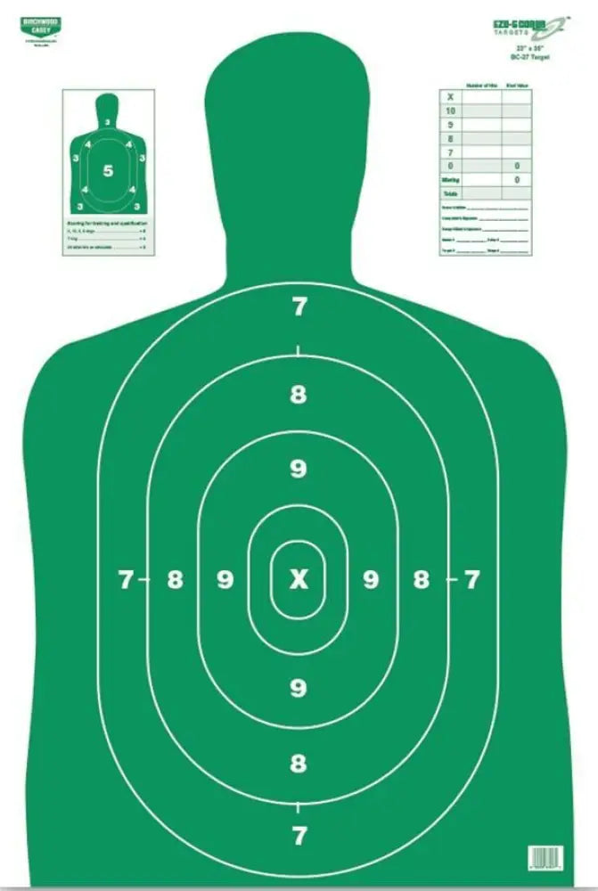 Birchwood Casey Paper Targets Eze-scorer Bc27 Green Target 23’’x35’’ 5/pack Buy at Faith and Freedom Outdoors