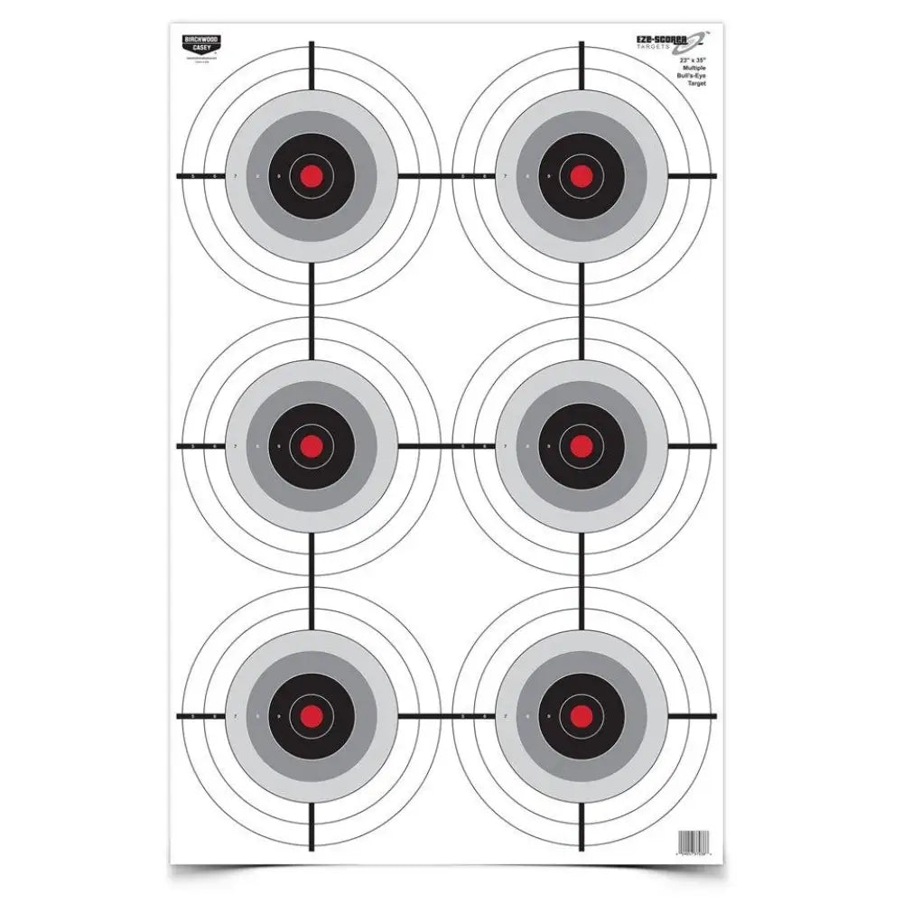 Birchwood Casey Paper Targets Eze-scorer Multiple Bull’s-eye Target - 23’’x35’’ 5 Pack Buy at Faith and Freedom Outdoors